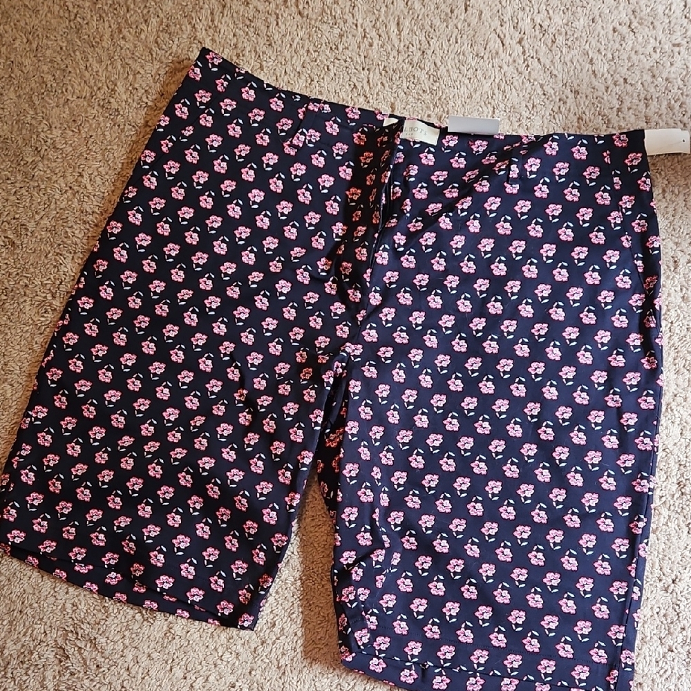 Talbots Navy and Red Floral Shorts